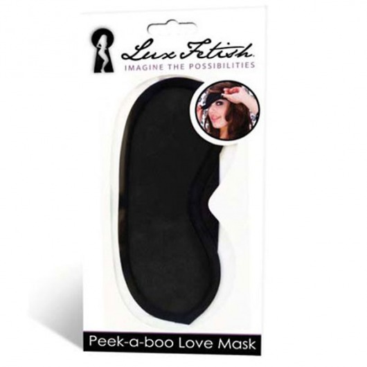 Черная маска на глаза Peek-a-Boo - Lux Fetish - купить с доставкой в Домодедово