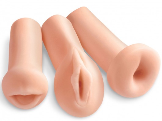 Комплект из 3 мастурбаторов All 3 Holes: вагина, анус, ротик - Pipedream - в Домодедово купить с доставкой