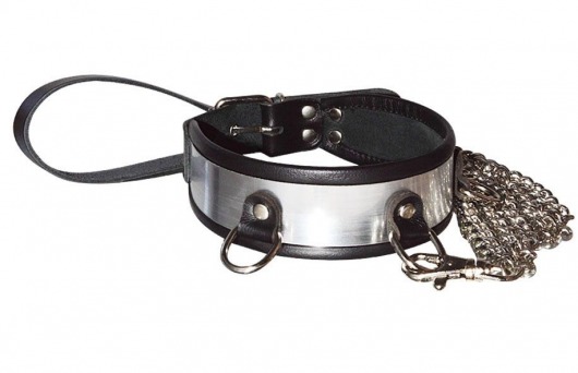 Стильный ошейник с металлическим блеском и поводком - Sitabella - купить с доставкой в Домодедово