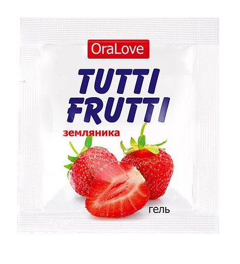 Пробник гель-смазки Tutti-frutti с земляничным вкусом - 4 гр. - Биоритм - купить с доставкой в Домодедово