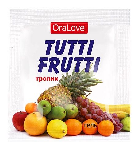 Пробник гель-смазки Tutti-frutti со вкусом тропических фруктов - 4 гр. - Биоритм - купить с доставкой в Домодедово