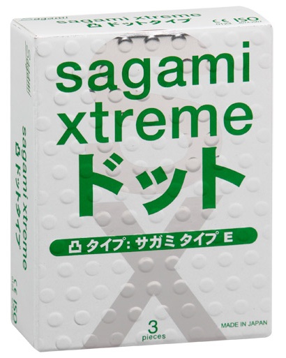 Презервативы Sagami Xtreme SUPER DOTS с точками - 3 шт. - Sagami - купить с доставкой в Домодедово
