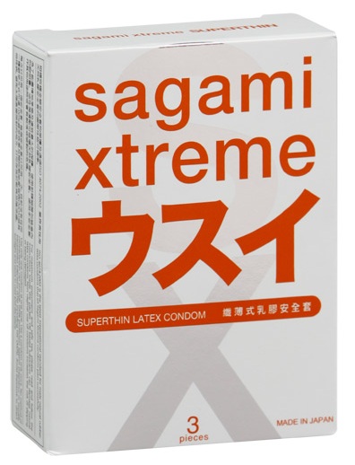 Ультратонкие презервативы Sagami Xtreme SUPERTHIN - 3 шт. - Sagami - купить с доставкой в Домодедово