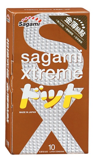 Презервативы Sagami Xtreme FEEL UP с точечной текстурой и линиями прилегания - 10 шт. - Sagami - купить с доставкой в Домодедово