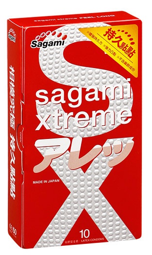 Утолщенные презервативы Sagami Xtreme Feel Long с точками - 10 шт. - Sagami - купить с доставкой в Домодедово