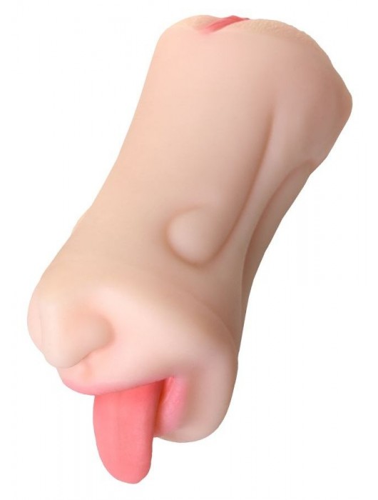 Телесный двусторонний мастурбатор Fruity Tongue - ротик и вагина - ToyFa - в Домодедово купить с доставкой