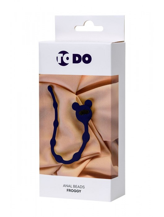 Синяя силиконовая анальная цепочка Froggy - 27,4 см. - ToyFa