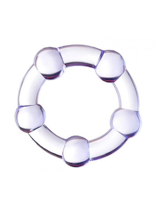 Фиолетовое эрекционное кольцо на пенис с бусинами - Штучки-дрючки - в Домодедово купить с доставкой