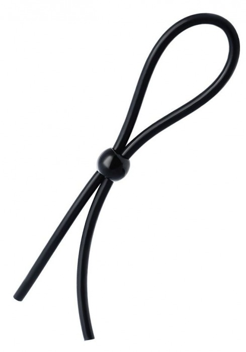 Черное лассо на пенис с одной бусиной - A-toys - в Домодедово купить с доставкой