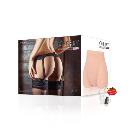 Мастурбатор-полуторс Cherry с вибрацией и двумя любовными тоннелями - KOKOS - в Домодедово купить с доставкой