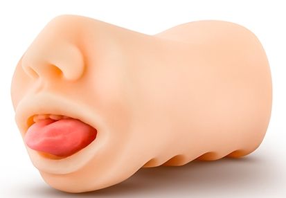 Телесный мастурбатор-ротик с язычком Oral Anne - Blush Novelties - в Домодедово купить с доставкой
