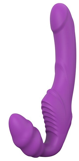 Фиолетовый безремневой вибрострапон DOUBLE DIPPER - Dream Toys - купить с доставкой в Домодедово