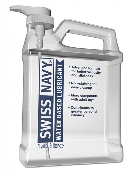 Канистра лубриканта Swiss Navy Water Based Lube на водной основе - 3,8 л. - Swiss navy - купить с доставкой в Домодедово