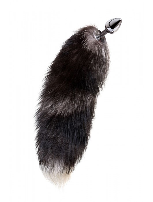 Серебристая металлическая анальная втулка с хвостом чернобурой лисы - размер S - ToyFa - купить с доставкой в Домодедово
