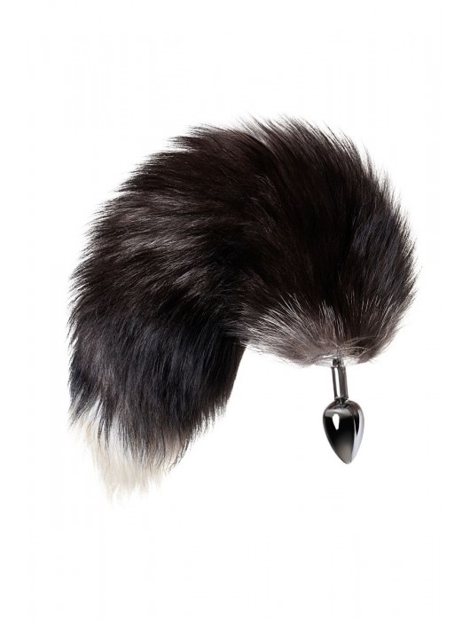Серебристая металлическая анальная втулка с хвостом чернобурой лисы - размер S - ToyFa - купить с доставкой в Домодедово