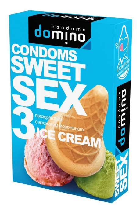 Презервативы для орального секса DOMINO Sweet Sex с ароматом мороженого - 3 шт. - Domino - купить с доставкой в Домодедово