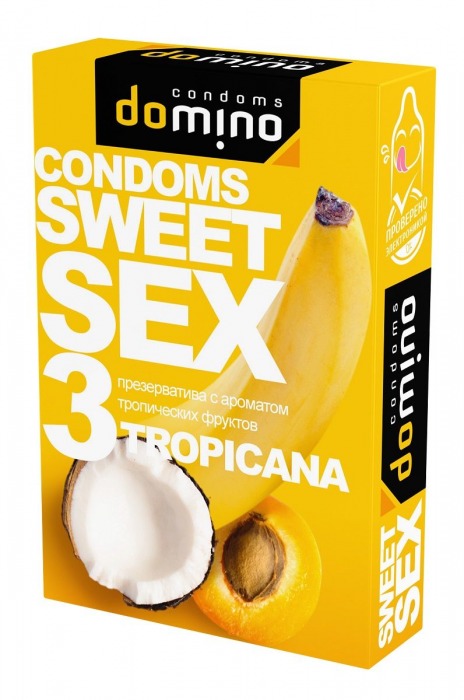 Презервативы для орального секса DOMINO Sweet Sex с ароматом тропических фруктов - 3 шт. - Domino - купить с доставкой в Домодедово