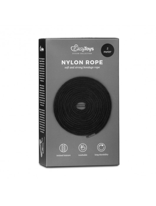 Черная веревка для бондажа Easytoys Bondage Rope - 5 м. - Easy toys - купить с доставкой в Домодедово