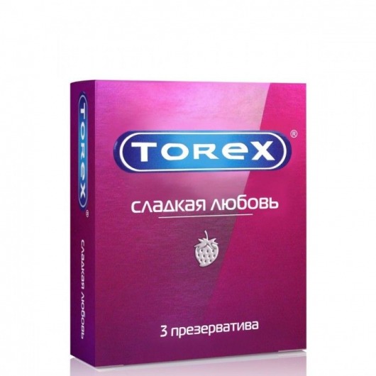 Презервативы Torex  Сладкая любовь  с ароматом клубники - 3 шт. - Torex - купить с доставкой в Домодедово