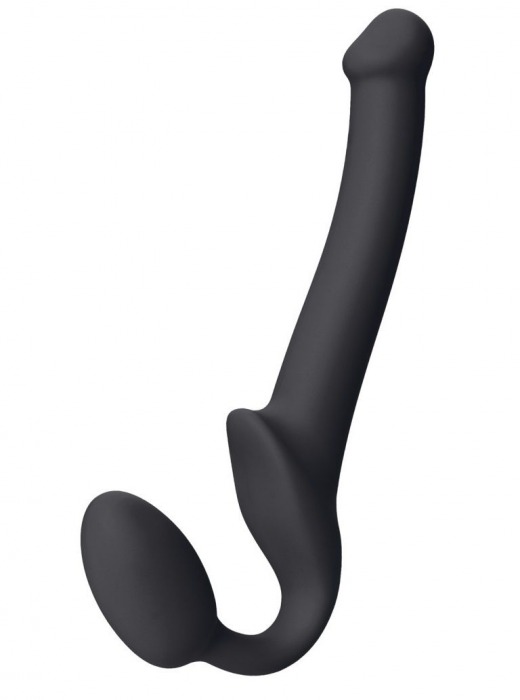 Черный безремневой страпон Silicone Bendable Strap-On S - Strap-on-me - купить с доставкой в Домодедово