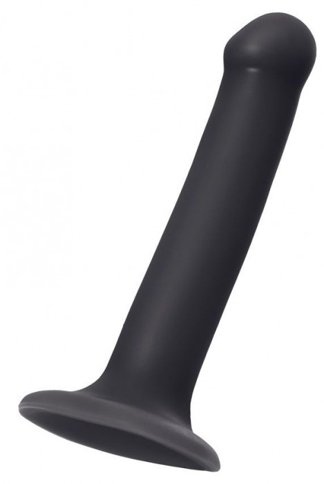 Черный фаллос на присоске Silicone Bendable Dildo M - 18 см. - Strap-on-me - купить с доставкой в Домодедово