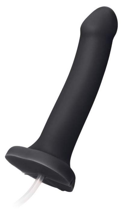 Черный фаллос с имитацией эякуляции Silicon Cum Dildo L - 19,6 см. - Strap-on-me - купить с доставкой в Домодедово