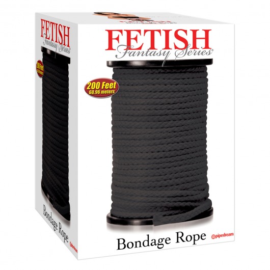 Черная веревка для связывания Bondage Rope - 60,9 м. - Pipedream - купить с доставкой в Домодедово