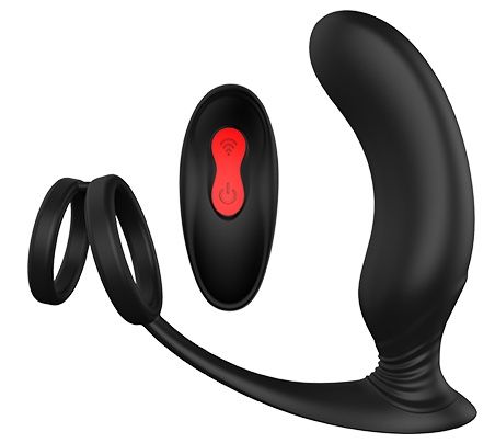 Черный массажер простаты REMOTE P-PLEASER - Dream Toys - в Домодедово купить с доставкой