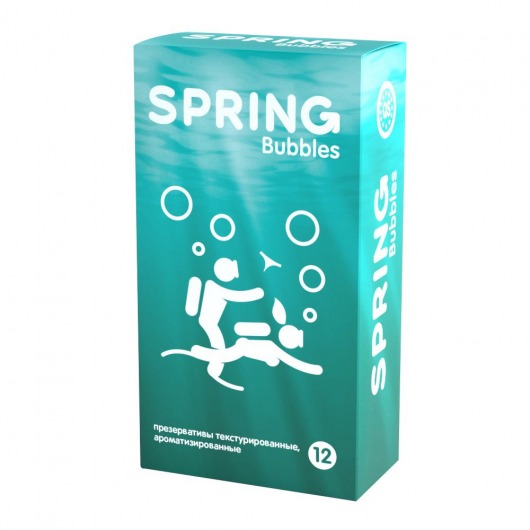 Презервативы SPRING BUBBLES с пупырышками - 12 шт. - SPRING - купить с доставкой в Домодедово