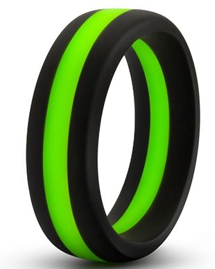 Черно-зеленое эрекционное кольцо Silicone Go Pro Cock Ring - Blush Novelties - в Домодедово купить с доставкой