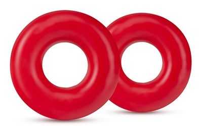 Набор из 2 красных эрекционных колец DONUT RINGS OVERSIZED - Blush Novelties - в Домодедово купить с доставкой