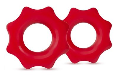 Набор из 2 красных фигурных эрекционных колец NUTZ - Blush Novelties - в Домодедово купить с доставкой