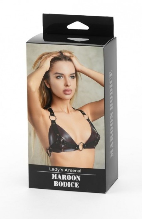 Бордовый лиф Ladys Arsenal с колечками - БДСМ Арсенал - купить с доставкой в Домодедово