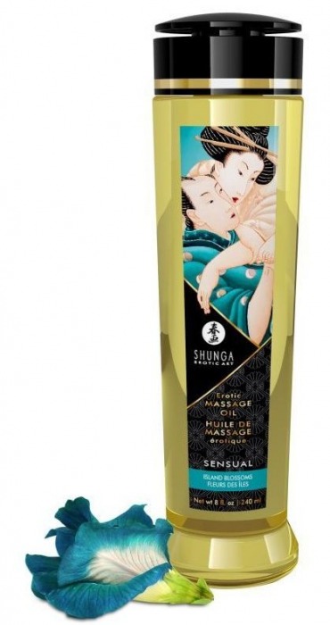 Массажное масло Sensual с цветочным ароматом - 240 мл. - Shunga - купить с доставкой в Домодедово