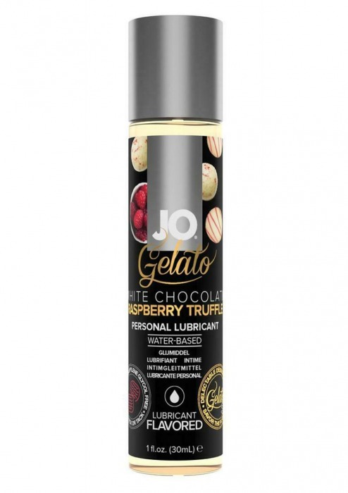 Лубрикант с ароматом трюфелей из белого шоколада и малины JO GELATO WHITE CHOCOLATE RASPBERRY TRUFFLE - 30 мл. - System JO - купить с доставкой в Домодедово