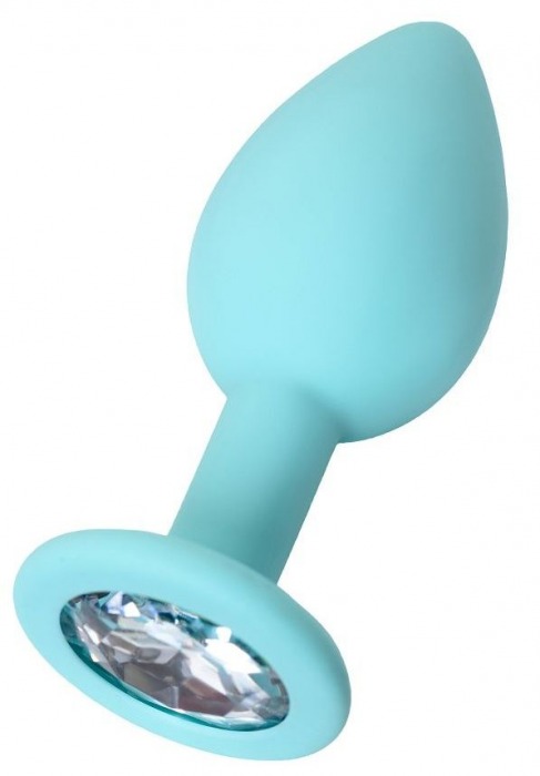 Мятная анальная пробка с прозрачным кристаллом Brilliant - 7 см. - ToyFa - купить с доставкой в Домодедово