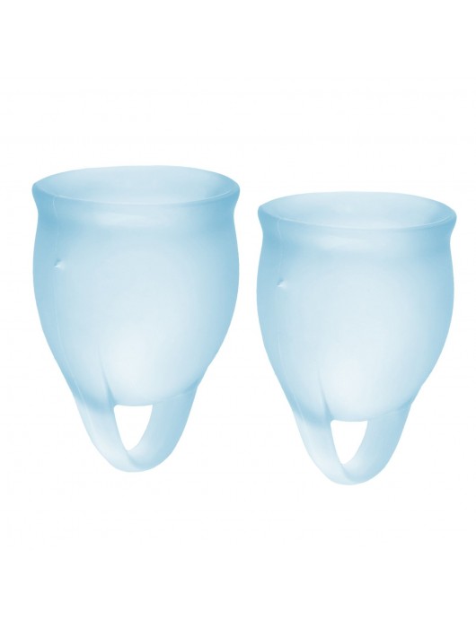 Набор голубых менструальных чаш Feel confident Menstrual Cup - Satisfyer - купить с доставкой в Домодедово
