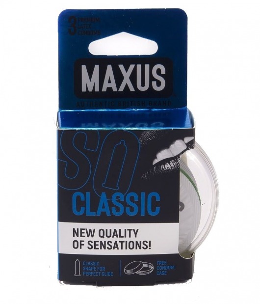 Классические презервативы в пластиковом кейсе MAXUS Classic - 3 шт. - Maxus - купить с доставкой в Домодедово