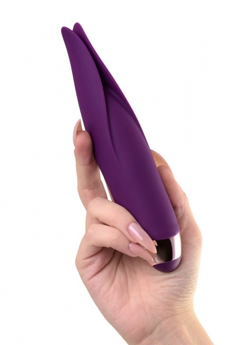 Фиолетовый клиторальный вибростимулятор FLO - 18,5 см. - ToyFa