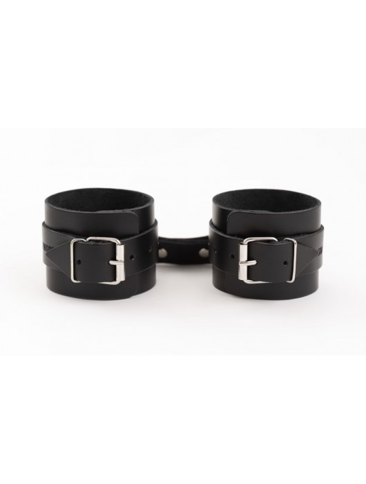 Черные кожаные наручники Ladys Arsenal - БДСМ Арсенал - купить с доставкой в Домодедово