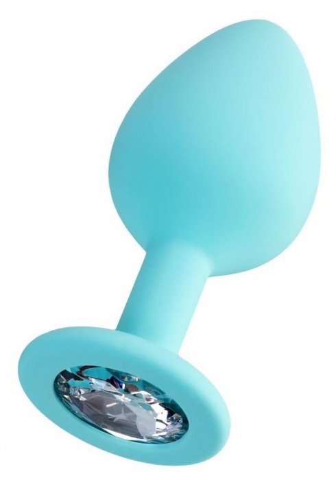 Мятная анальная втулка Brilliant с прозрачным кристаллом - 8 см. - ToyFa - купить с доставкой в Домодедово