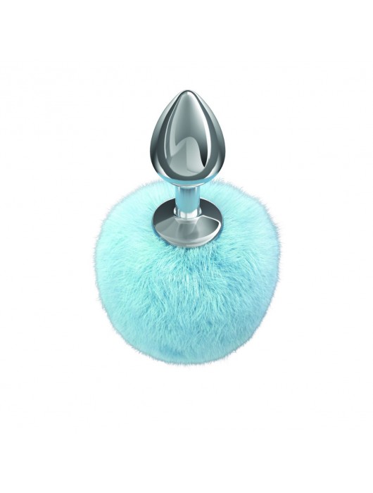 Серебристая анальная пробка с голубым пушистым хвостиком Twinkle - Lola Games - купить с доставкой в Домодедово