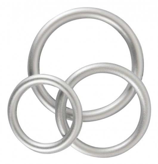 Набор из 3 эрекционных колец под металл Metallic Silicone Cock Ring Set - Orion - в Домодедово купить с доставкой