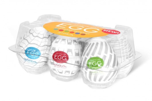 Набор из 6 мастурбаторов Tenga EGG Easy Beat с различным рельефом - Tenga - в Домодедово купить с доставкой