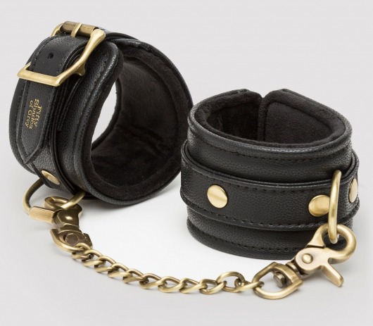 Черные наручники Bound to You Faux Leather Wrist Cuffs - Fifty Shades of Grey - купить с доставкой в Домодедово