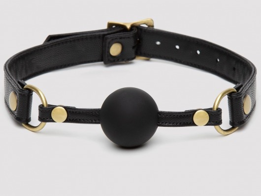 Черный кляп-шар Bound to You Faux Leather Ball Gag - Fifty Shades of Grey - купить с доставкой в Домодедово