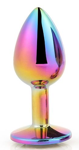 Голографическая анальная втулка с радужным кристаллом - 7,1 см. - Dream Toys - купить с доставкой в Домодедово