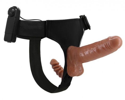 Страпон с вагинальной пробкой и вибрацией Ultra Passionate Harness - 16 см. - Baile - купить с доставкой в Домодедово