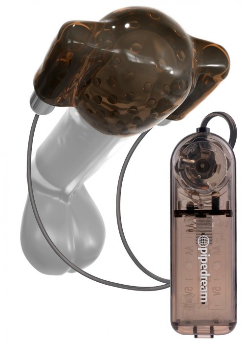 Дымчатый вибростимулятор головки пениса Dual Vibrating Head Teaser - Pipedream - в Домодедово купить с доставкой