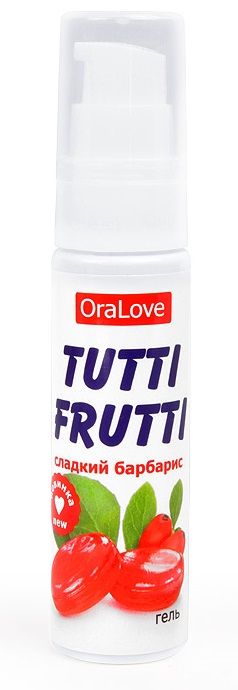 Гель-смазка Tutti-frutti со вкусом барбариса - 30 гр. - Биоритм - купить с доставкой в Домодедово